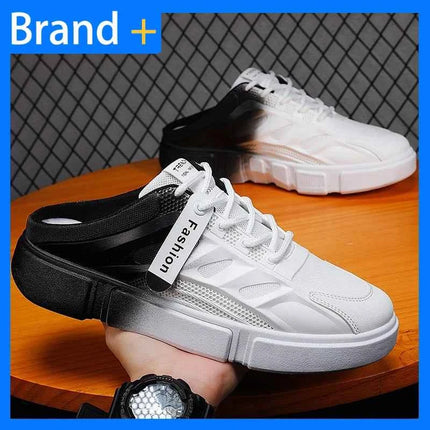 Scarpe da Passeggio Uomo in Mesh Casual Estive Nuove Ciabatte Baotou con Tacco Basso Comode Morbide Antiscivolo per Esterni