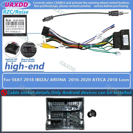 Per SEAT 2009-2013 Ibiza 2018 ARONA 2018 ATECA 2004-2015 ALTEA 2005-2012 2018 Leon 2 Din CD Auto cablaggio decodificatore canbus box