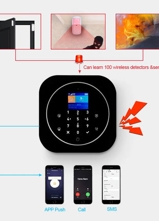 KERUI Sistema di Allarme di Sicurezza Domestica Supporto Alexa G12 Sistema di Allarme WIFI/GSM con App Telefono Sirena di Allarme Sensore PIR Tuya Smart APP