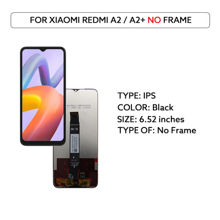 6.52 "IPS Display LCD Per Xiaomi Redmi A2 A2 + A2 Plus Touch Screen Digitizer Assembly 23028RN4DG 23028RNCAG Parti di Ricambio