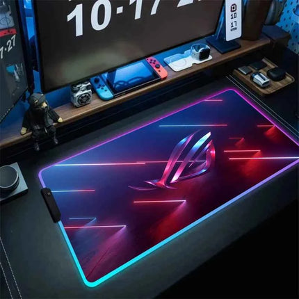Black Mouse Pad Asus Rgb Gaming Mause Mat Anime Mats Gamer Rug Pc Xxl Cute Pads Large Game Keyboard Carpet Backlight Mousepad