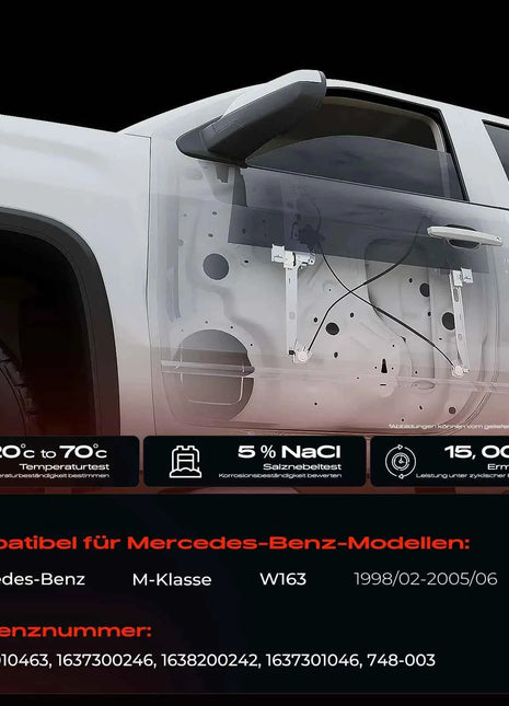 Regolatore Finestrino Posteriore Destro Frankberg 1x per Mercedes-Benz Classe M W163 1998-2005 16373010463 1637300246 1638200242 1637301046