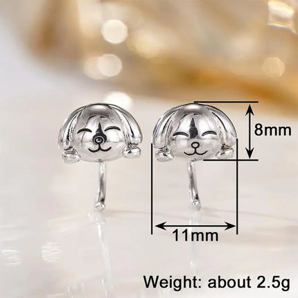 Orecchini a Forma di Cane Huitan per Donne, Accessori Moda Quotidiana e da Festa, Gioielli Eleganti e Versatili in Metallo, Regalo
