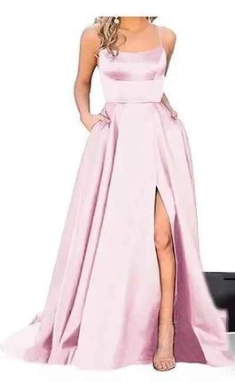 Nuovo per le donne Abito elegante Moda estiva Festa notturna Formale Abito da sera lungo con spalline Abiti da sposa eleganti