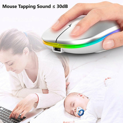 Mouse Wireless RGB Bluetooth 5.2 Ricaricabile - Gaming e Ufficio
