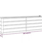 Garden flower box, 320x80x77 cm steel frame, villa courtyard combined planting trough, outdoor anti-corrosion planting box