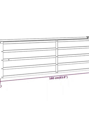 Garden flower box, 320x80x77 cm steel frame, villa courtyard combined planting trough, outdoor anti-corrosion planting box