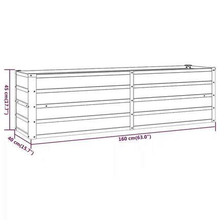 Garden flower box, 320x80x77 cm steel frame, villa courtyard combined planting trough, outdoor anti-corrosion planting box