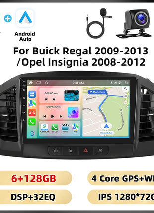 Podofo 8 + 128G 9 ''Car Radio For Buick Regal 2009-2013/Opel Insignia 2008-2012 Multimedia Player Carplay Android Car WIFI 4G GPS