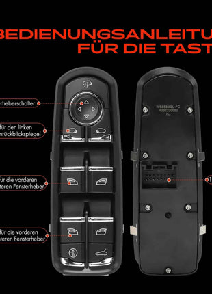 Interruttore Alzacristallo Elettrico Frankberg 1x per Porsche Cayenne 92A Macan 95B 7PP959858HDML 7PP959858MDML