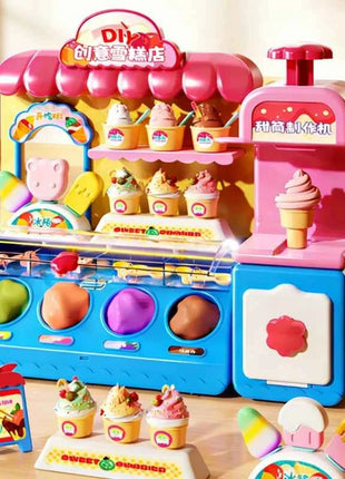 Macchina per gelato con musica e luci, giocattolo educativo per modellare plastilina, per bambini e bambine, regalo di compleanno
