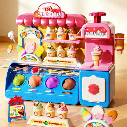 Macchina per gelato con musica e luci, giocattolo educativo per modellare plastilina, per bambini e bambine, regalo di compleanno