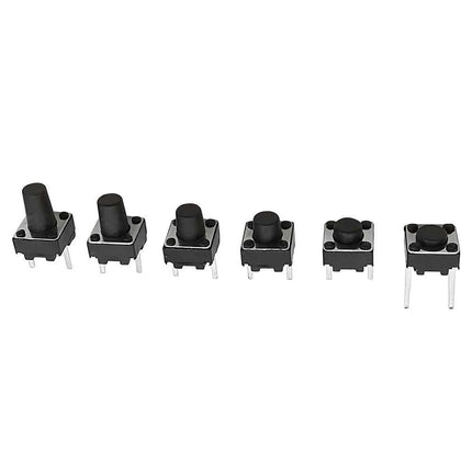 50 Pz 6x6mm Interruttore a pulsante tattile 6*6mm 2 Pin Mini PCB Interruttori tattili momentanei Altezza 5mm 6mm 7mm 8mm 9mm