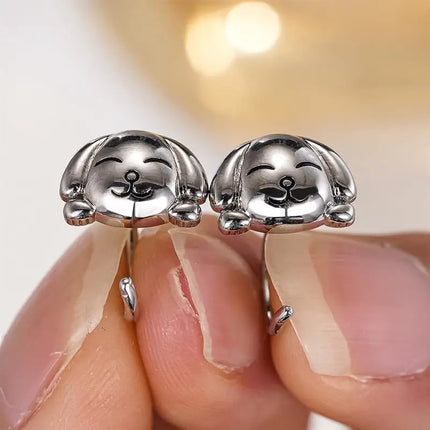 Orecchini a Forma di Cane Huitan per Donne, Accessori Moda Quotidiana e da Festa, Gioielli Eleganti e Versatili in Metallo, Regalo