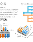 5/10PCS Universal Compact Wire Connector Quick Splitter Electrical Cable Terminal Block For 28-12AWG Small Wiring Connector