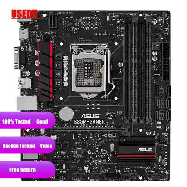 Asus B85M-GAMER Original Desktop Motherboard B85 Socket LGA 1150 i7 i5 i3 DDR3 32G SATA3 USB3.0 Micro-ATX