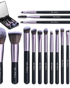 14 PCS Makeup Brush Set With Illuminated Mirror Portable Short Handle LED Light USB Rechargeable Makeup Brushes Kit