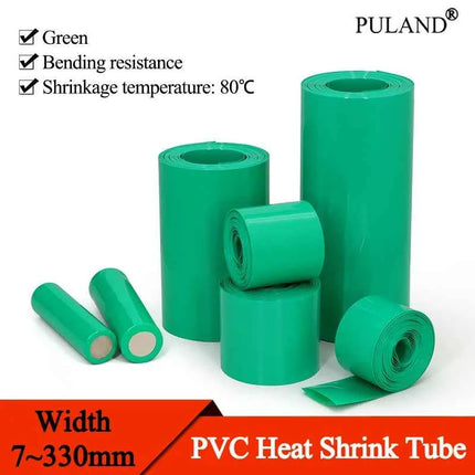 1 ~ 20m Verde 7mm ~ 330mm PVC Tubo Termoretraibile 18650 Lipo Batteria Cavo Manicotto Al Litio Isolato Pellicola Wrap Caso di Protezione