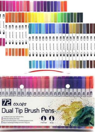 Set Pennarelli Manga Dual Tip 12/24/36/120 Colori Acquerello Fineliner per Calligrafia e Arte