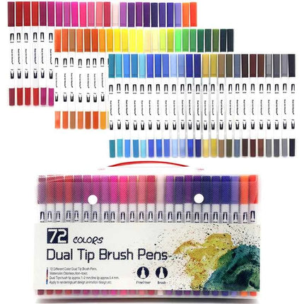 Set Pennarelli Manga Dual Tip 12/24/36/120 Colori Acquerello Fineliner per Calligrafia e Arte