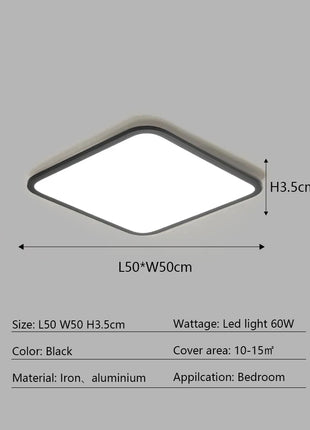 AuroraRealm Illuminazione Ultrasottile Soggiorno Luce Nordico Moderna Lampada da soffitto a LED Decorazioni per la casa Camera da letto Balcone Cucina Corridoio Apparecchio