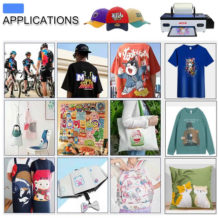 ACHI A3 DTF Printer R1390 A3 T-shirts Printier ROLL DTF Transfer Film Printer With DTF Oven For Fabric T-shirt Clothes EU STOCK