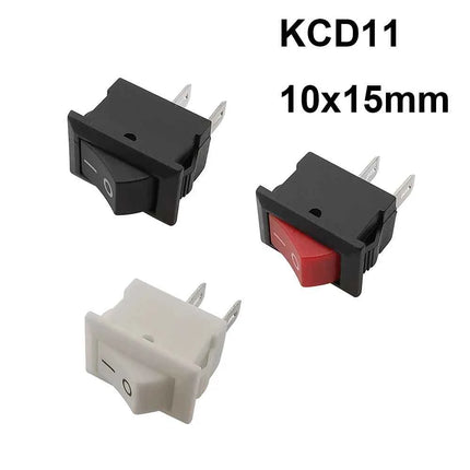 10 pz 10x15mm KCD11 2pin interruttore a pulsante SPST 3A 250V AC Snap-in barca interruttore a bilanciere ON/OFF 10*15MM nero rosso bianco