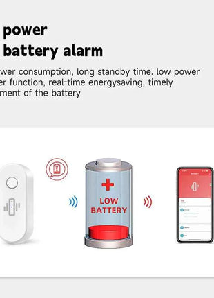 Tuya WiFi Vibration Sensor White Black Door Window Glass Broken Detector Home Security Anti-theft Smart Life APP Real-Time Alert