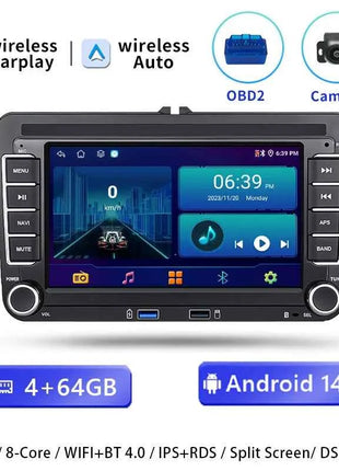 Wireless Carplay Android 14 Auto Radio for Volkswagen VW Passat B6 B7 CC T5 Tiguan Touran POLO GOLF 56 Multimedia GPS NaviScreen