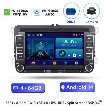 Wireless Carplay Android 14 Auto Radio for Volkswagen VW Passat B6 B7 CC T5 Tiguan Touran POLO GOLF 56 Multimedia GPS NaviScreen
