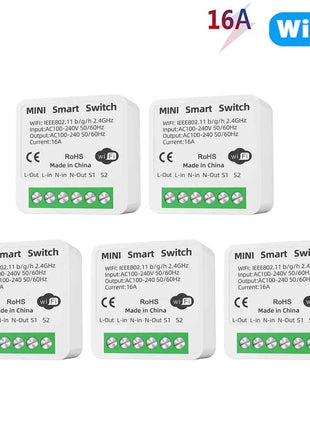 16A Tuya WiFi Smart Switch 2-way Control with Energy Monitor Switch Mini Smart Breaker Smart Life Control  Alexa Via Google Home