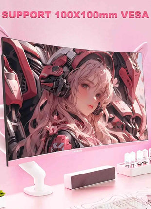 FYHXele 27" Pink Girl curved screen Borderless Gaming office Display FHD/QHD 165HZ VA VESA Low Blue Light&Flicker-Free Monitor