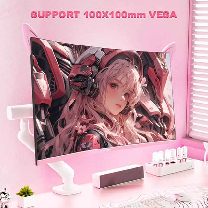 FYHXele 27" Pink Girl curved screen Borderless Gaming office Display FHD/QHD 165HZ VA VESA Low Blue Light&Flicker-Free Monitor