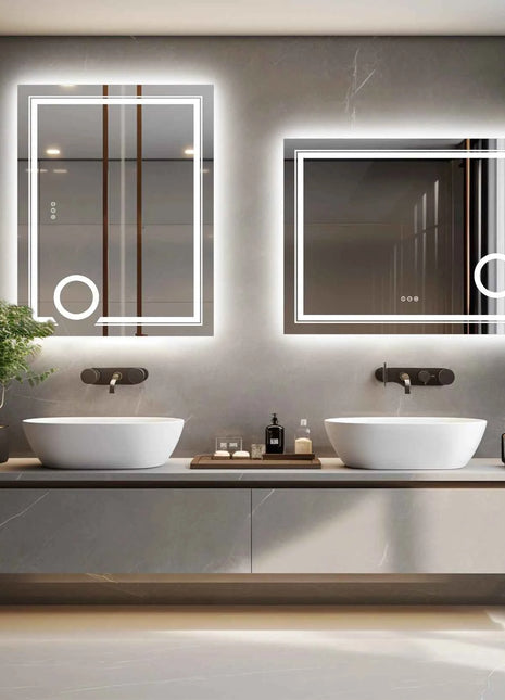LUVODI LED Mirror Bathroom Wall Mounted Magnifying Mirror for Washroom Toilet Shower Vanity Makeup Shaving Mirrors