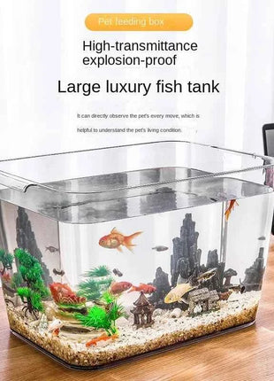 PET Aquarium Box Plastics Ultra-white Organic Glass Explosion-proof Fish Tank Tabletop Small Ecological Water Tank