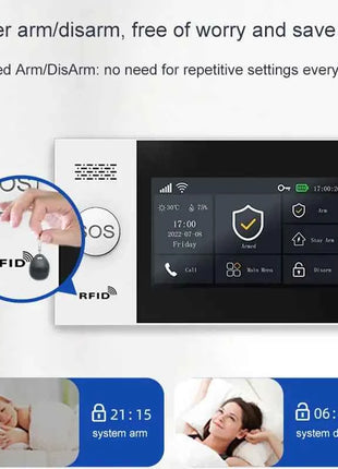 PGST residenziale Tuya Smart 4G Wifi Sistema di allarme per la casa Allarme di sicurezza wireless Casa Smart Life App Controllo funziona con ALexa