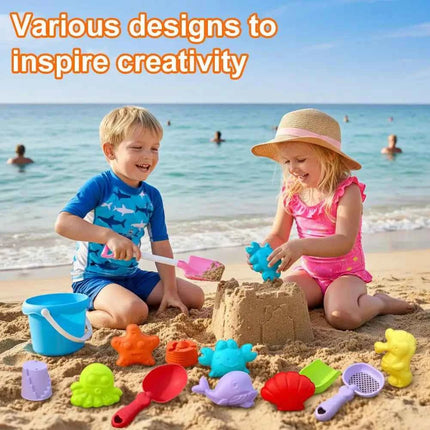 Set di giocattoli da spiaggia per bambini, in plastica resistente, set di giochi estivi per piscina e spiaggia, strumenti per giocare sulla sabbia all'aperto per ragazzi e ragazze, giocattolo da spiaggia