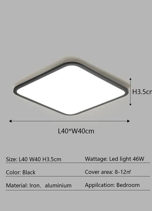 AuroraRealm Illuminazione Ultrasottile Soggiorno Luce Nordico Moderna Lampada da soffitto a LED Decorazioni per la casa Camera da letto Balcone Cucina Corridoio Apparecchio