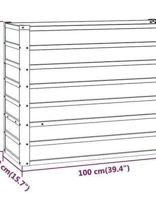 Garden flower box, 320x80x77 cm steel frame, villa courtyard combined planting trough, outdoor anti-corrosion planting box