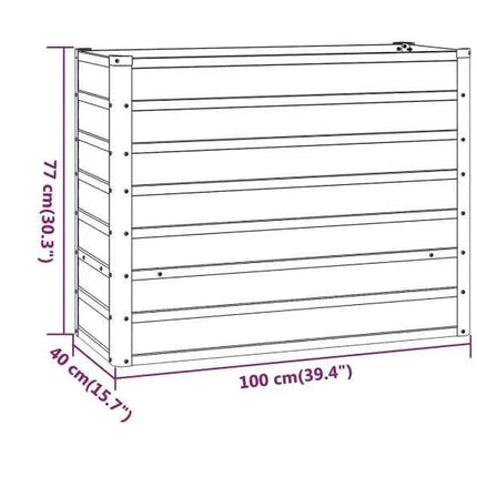 Garden flower box, 320x80x77 cm steel frame, villa courtyard combined planting trough, outdoor anti-corrosion planting box