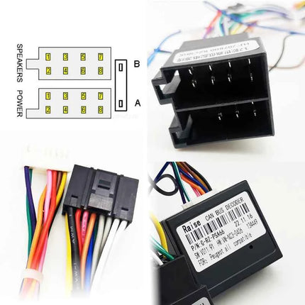 Cablaggio Radio da 16 Pin a ISO CAN Bus Decoder Car Android Head Unit Cable Adapter per Peugeot 308 Citroen C4