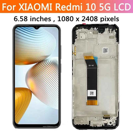 Schermo da 6,58" per Xiaomi Redmi 10 5G Display LCD Touch Screen digitale con cornice per Redmi 10 5G 22041219 G, 22041219 NY