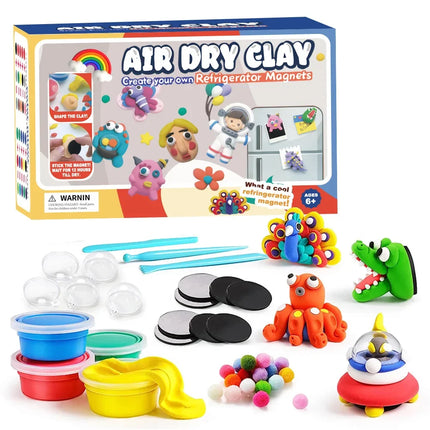 Argilla Modellabile Ultra Leggera ad Asciugatura all'Aria in 18 Colori, Plastilina per Bambini Fai-da-Te, Non Tossica e Sicura, Giocattolo Artistico Interattivo Genitore-Figlio