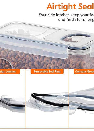 4L Cereal Storage Containers with Lids 1/2/4pcs Airtight Food Moistureproof Tank with Label Stickers Kitchen Organization Box