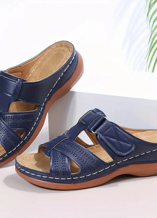 Sandali con Zeppa Donna Estate 2026 Premium Ortopedici Open Toe Vintage Antiscivolo in Pelle Casual con Plateau Stile Retrò