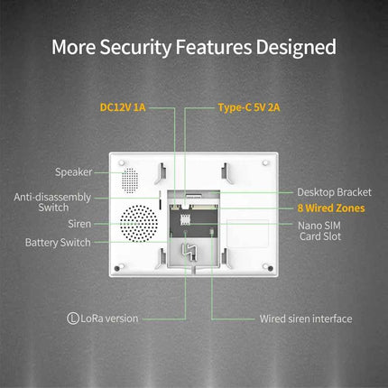 Staniot 7inch Lora Protection Kit WiFi 4G Tuya Smart Home Alarm System with 5000mAh Battery 500M Distance Works with Alexa