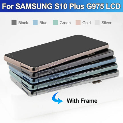 TFT con cornice per Samsung S10 Plus S10 + G975F Display LCD Touch Screen digitale per Samsung S10 G973F Parti di ricambio per schermo
