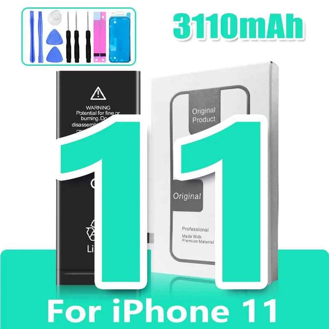 0 Cycle High Capacity Battery For iPhone 11 11Pro 12Pro 12 13 14 13Pro 14Pro Max Mini Phone Bateria + Free Tool Kit
