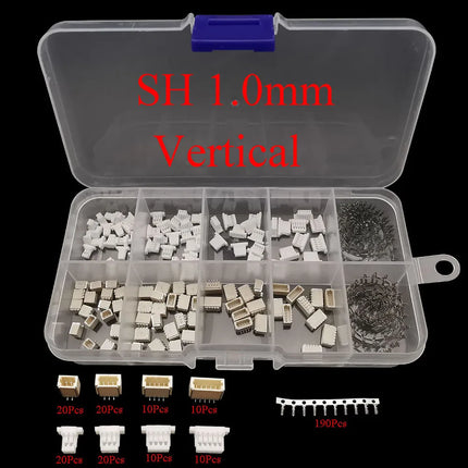 1 scatola SH 1.0/JST 1.25/ZH 1.5/PH 2.0/XH 2.54 Spina maschio Presa femmina Kit terminale alloggiamento Connettore intestazione pin orizzontale verticale