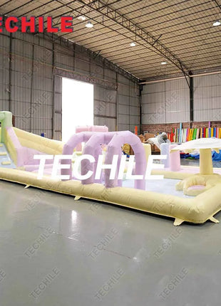 Parco giochi commerciale di moda gonfiabile che rimbalza scivolo d'acqua parco divertimenti percorso ad ostacoli gonfiabile splash pad parco acquatico